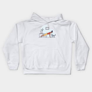 YOGA WITH CAT ILLUSTRATION Kids Hoodie